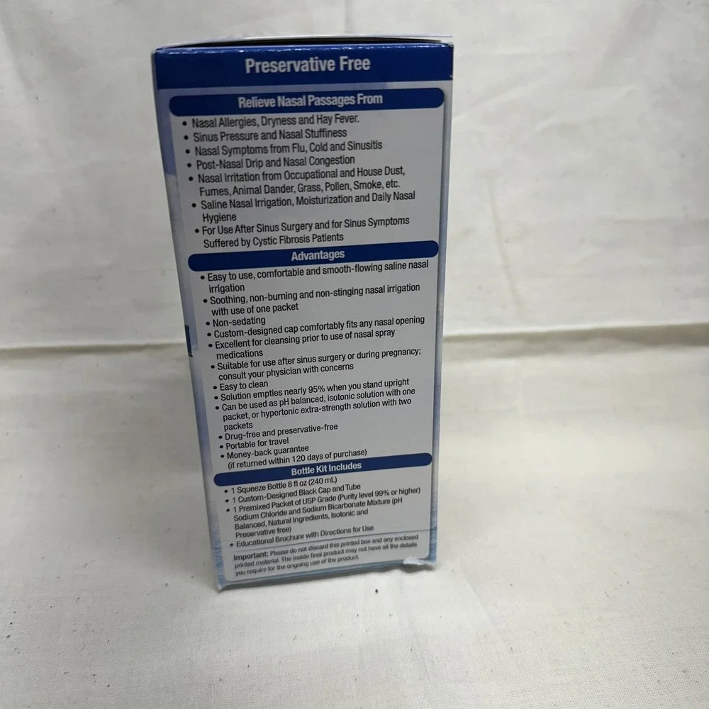 NeilMed Sinus Rinse All Natural Relief Saline Nasal Irrigation Kit 8oz Bottle - Picture 4 of 6